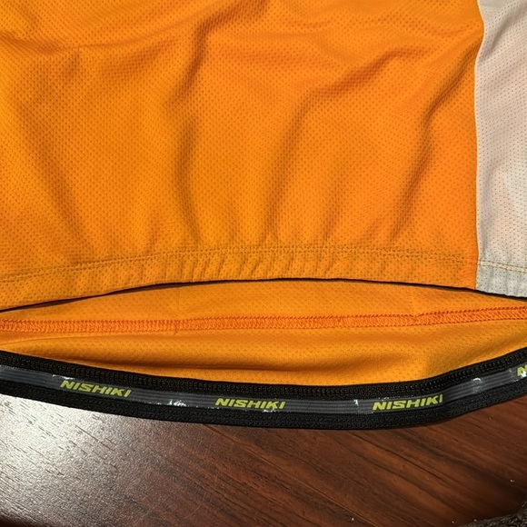 Nishiki Cycling Jersey Men's MD 1/4 Zip Orange White - Picture 3 of 4